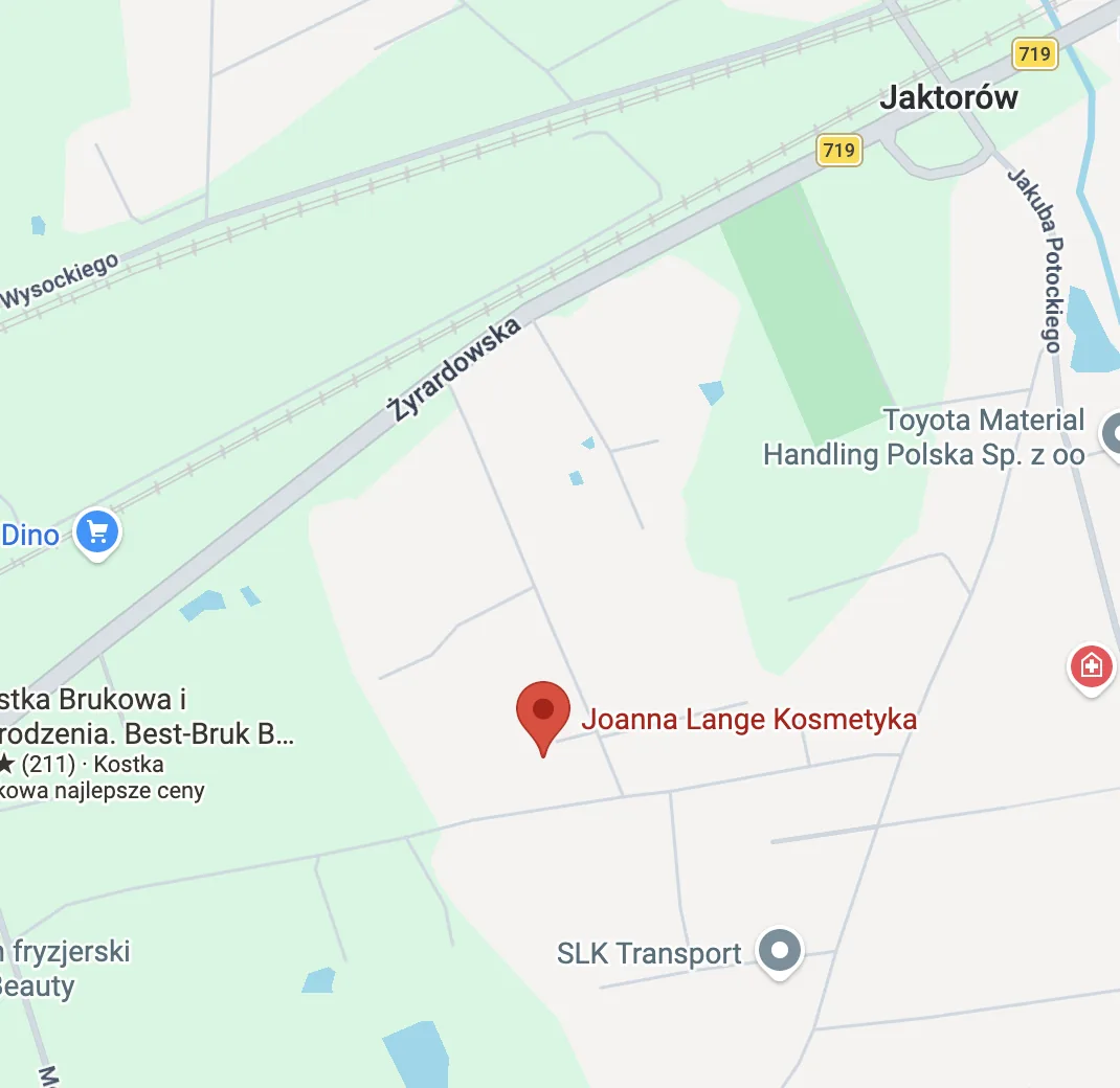 Mapa dojazdu do Joanna Lange Kosmetyka w Jaktorowie